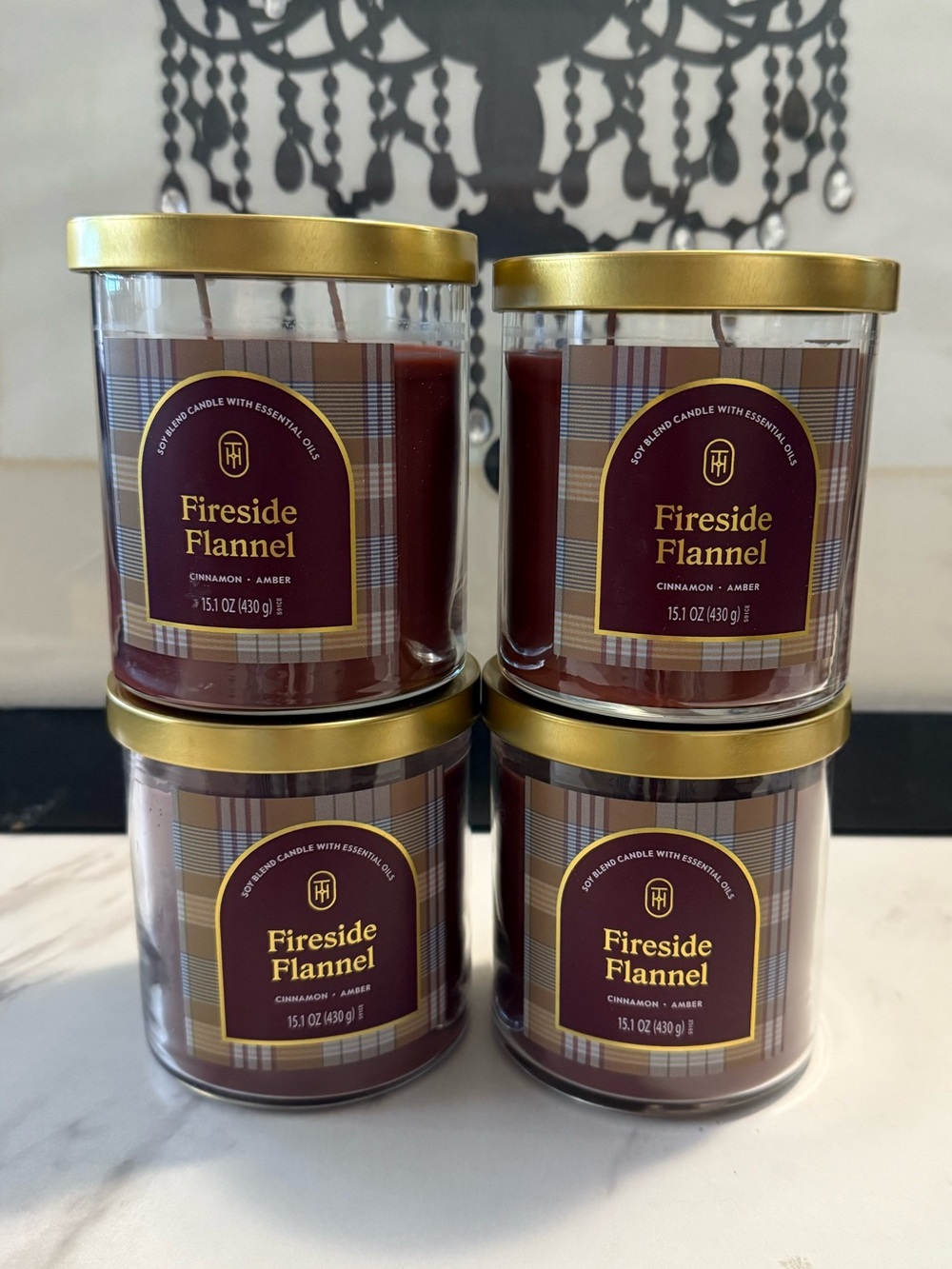 Threshold Fireside Flannel Candle - qty4